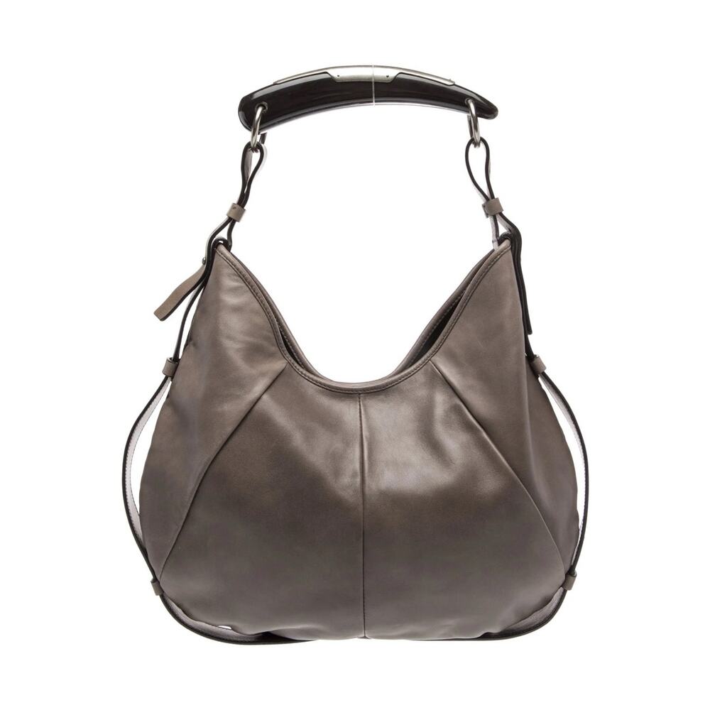 YVES SAINT LAURENT Tom Ford Mombasa Medium Leather Grey Y2K Shoulder bag Black - Picture 11 of 15